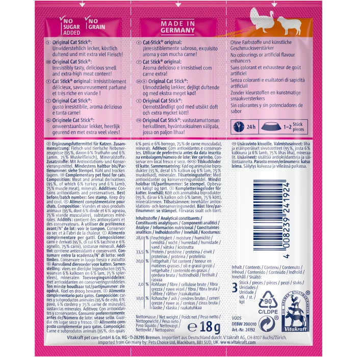 Vitakraft Cat Stick Mini - Turkey & Lamb