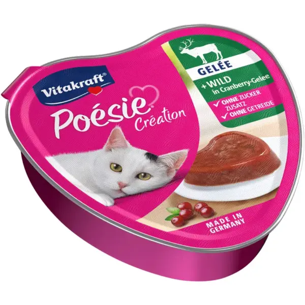Vitakraft Poésie Création Cat Wet Food - Wild in cranberry jelly