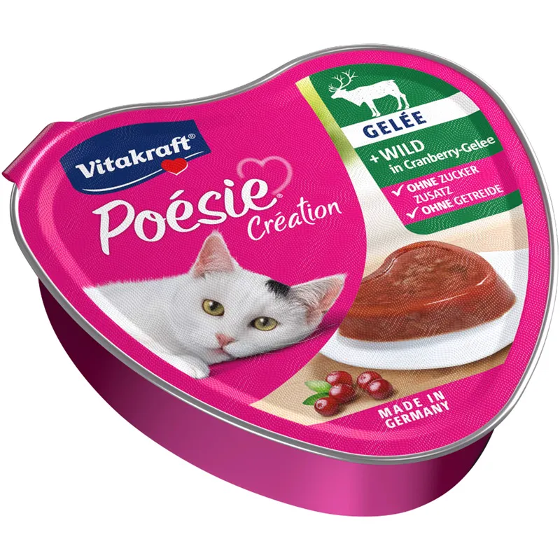 04008239313249_C1L1_s05_2 Vitakraft Poésie Création Cat Wet Food - Wild in cranberry jelly