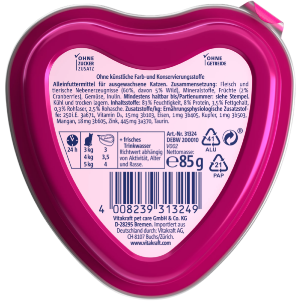 Vitakraft Poésie Création Cat Wet Food - Wild in cranberry jelly