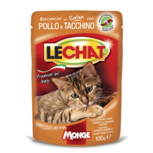 LeChat Adult Pouch Chunkies with Chicken and Turkey Cat Wet Food