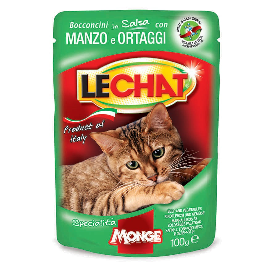 18.LeChat_MANZO-E-ORTAGGI-1 LeChat Adult Pouch Chunkies with Beef and Vegetables Cat Wet Food - Shaking Tails