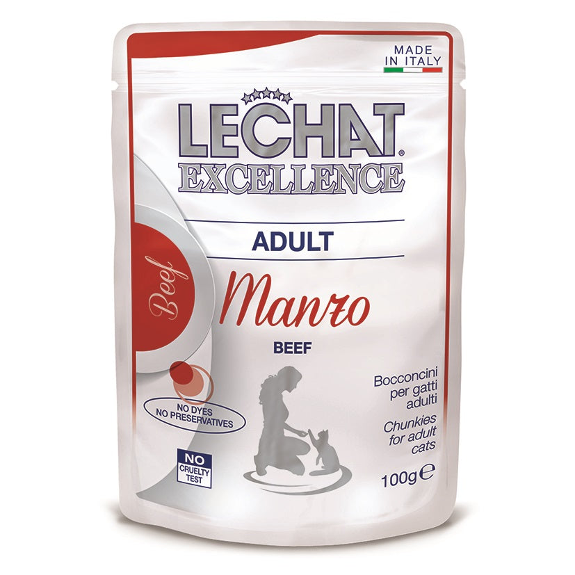 24.lechat_excellence_gatto_umido_bocconcini_bocconcini_con_manzo_adult LeChat Excellence Adult Pouch Chunkies with Beef Cat Wet Food - Shaking Tails