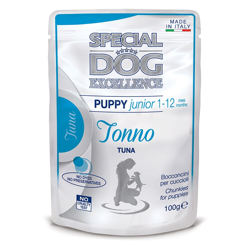 4special_dog_excellence_cane_umido_buste_bocconcini_con_tonno_puppy_e_junior_bfa1df49-67c8-4138-9e40-eb99f5b20fd5 Special Dog Excellence Puppy and Junior Chunkies with Tuna Wet Food - Shaking Tails