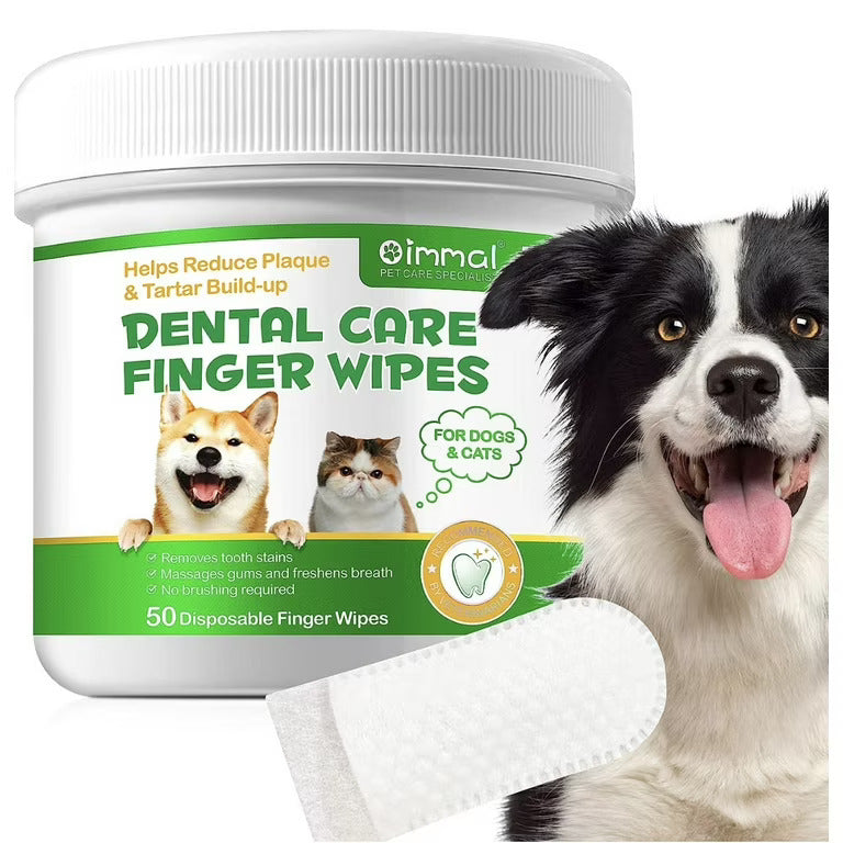 50Pcs-Teeth-Cleaning-Wipes-Dogs-Cats-Dog-Breath-Freshener-Dental-Finger-Wipes-Care-Helps-Wipe-Away-Plaque-Tartar-Freshens-Breath-No-Rinse-Toothbrush_a5caf54f-3bd9-4368-a7ce-a43c786086 Dental Care Organic Pet Finger Wipes - Shaking Tails