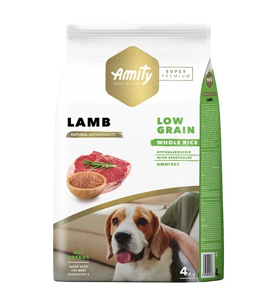 600 Amity Super Premium Adult Dog Dry Food - Lamb - Shaking Tails