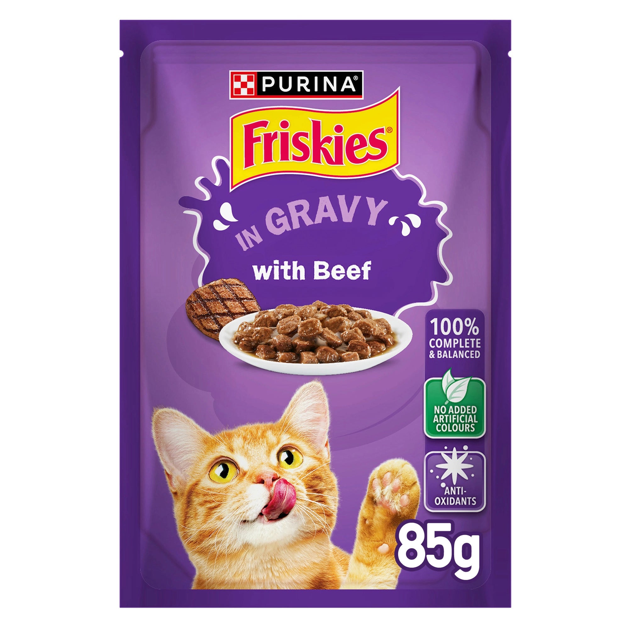 7613036976695_1 Purina FRISKIES Beef in Gravy Wet Cat Food - Shaking Tails