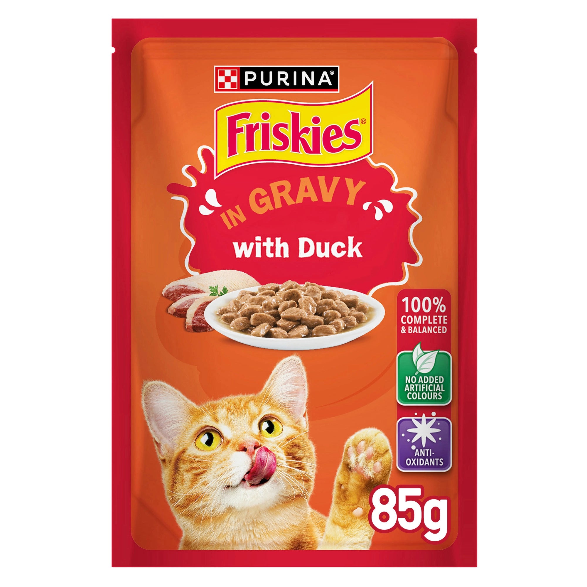 7613036976718_1 Purina FRISKIES Duck in Gravy Wet Cat Food - Shaking Tails