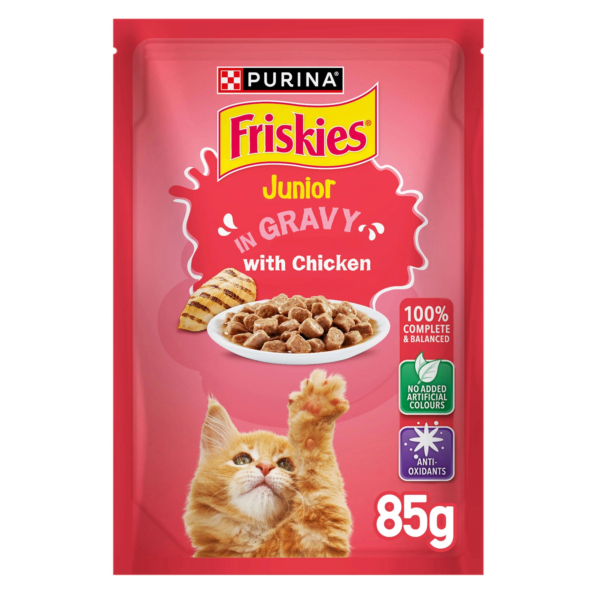 7613036976855_1 Purina FRISKIES Junior Chicken in Gravy Wet Cat Food - Shaking Tails