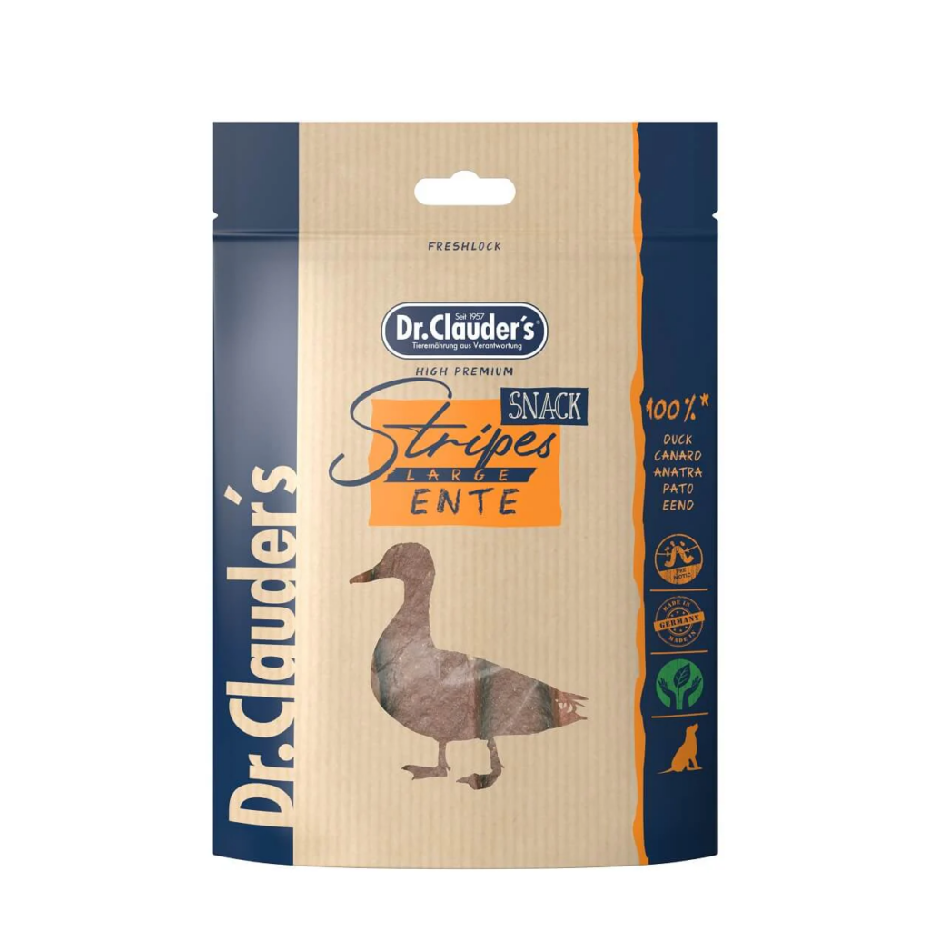 Dr. Clauder's Duck Stripe Treats | Healthy German-Made Pet Reward - Shaking Tails