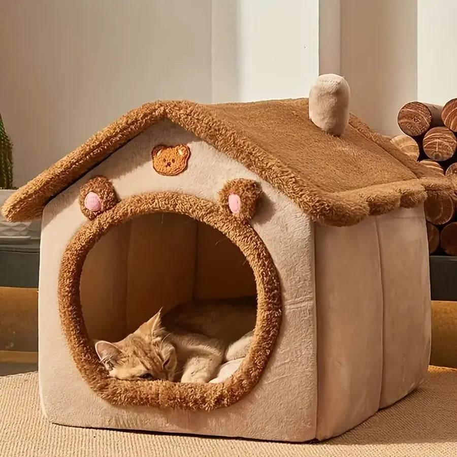 Hfd64bf1278554c7bb687f87d4a7f4d6fu All-Season Dog and Cat Bed House - Shaking Tails