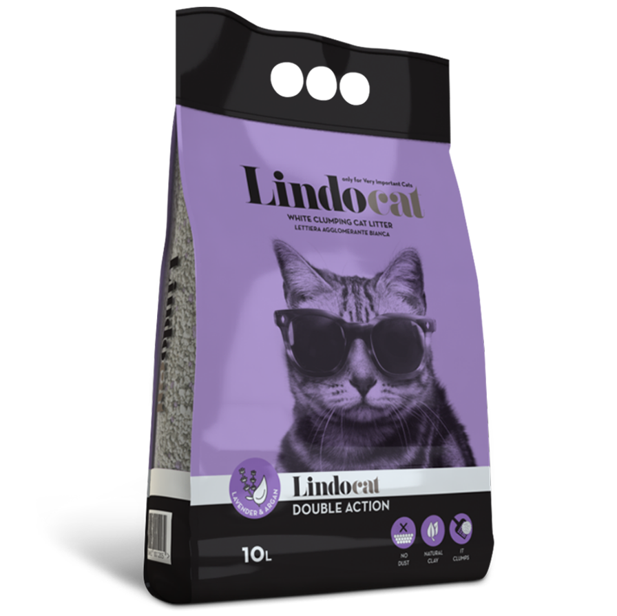 Lindocat_double_action_10L-1 Lindocat Double Action Lavender Clumping Cat Litter - Shaking Tails