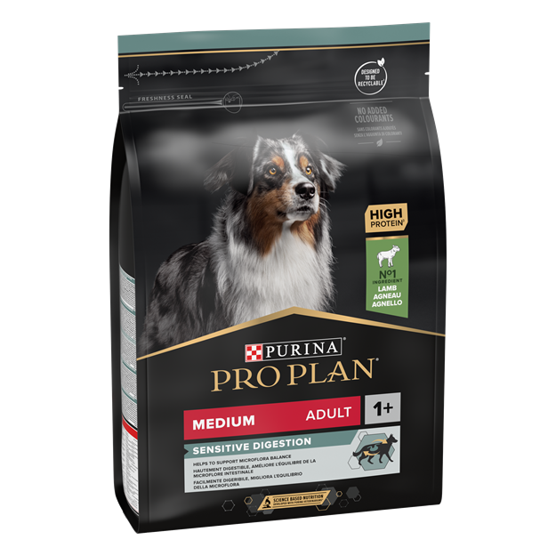 New_04ad2af6-72b3-4e6c-bd59-d75a0f07a4f9 Purina Pro Plan - Medium Adult Sensitive Digestion Dog Dry Food - Lamb - Shaking Tails