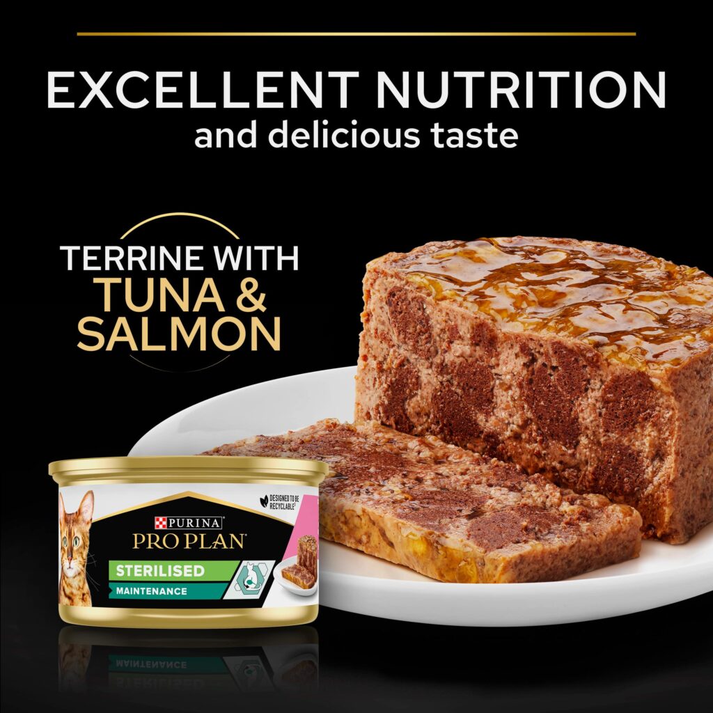 Purina Pro Plan - Adult Sterilised Maintenance Wet Cat Food - Terrine with Salmon and Tuna - Shaking Tails
