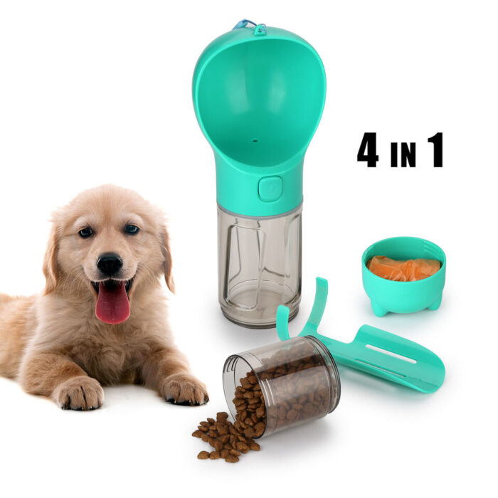 Portable Pet Feeder Bottle: 4-in-1