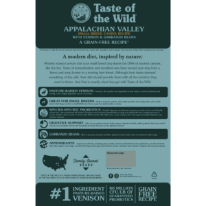 Taste Of The Wild - Appalachian Valley Small Breed Canine Recipe with Venison & Garbanzo Beans - Shaking Tails