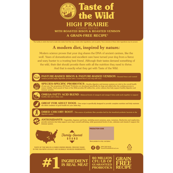 Taste Of The Wild - High Prairie Canine Recipe with Roasted Bison & Roasted Venison