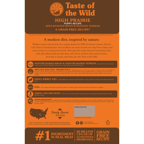 Taste Of The Wild - High Prairie Puppy Recipe with Roasted Bison & Roasted Venison