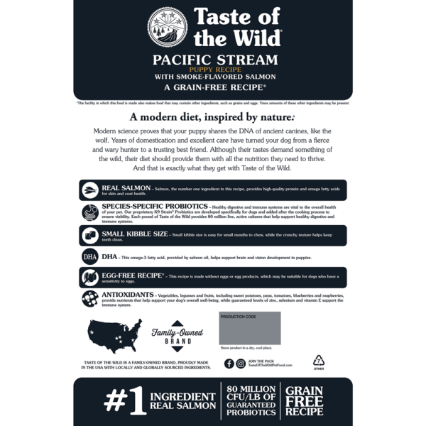 Taste Of The Wild - Pacific Stream Puppy Recipe with Smoke-Flavored Salmon