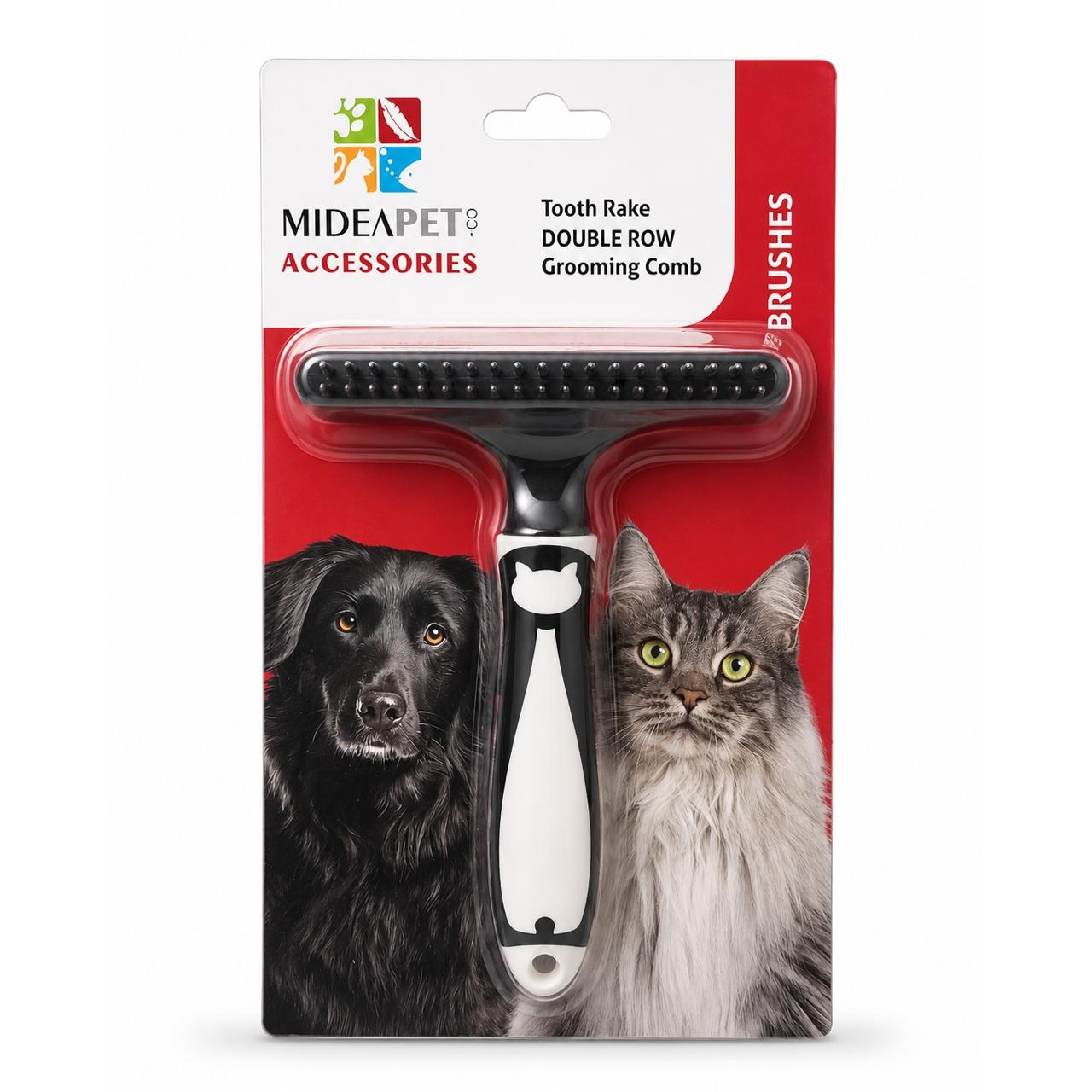 shakingtails_toothRakeDoubleRowGroomingComb Tooth Rake Double Row Grooming Comb - Image 1