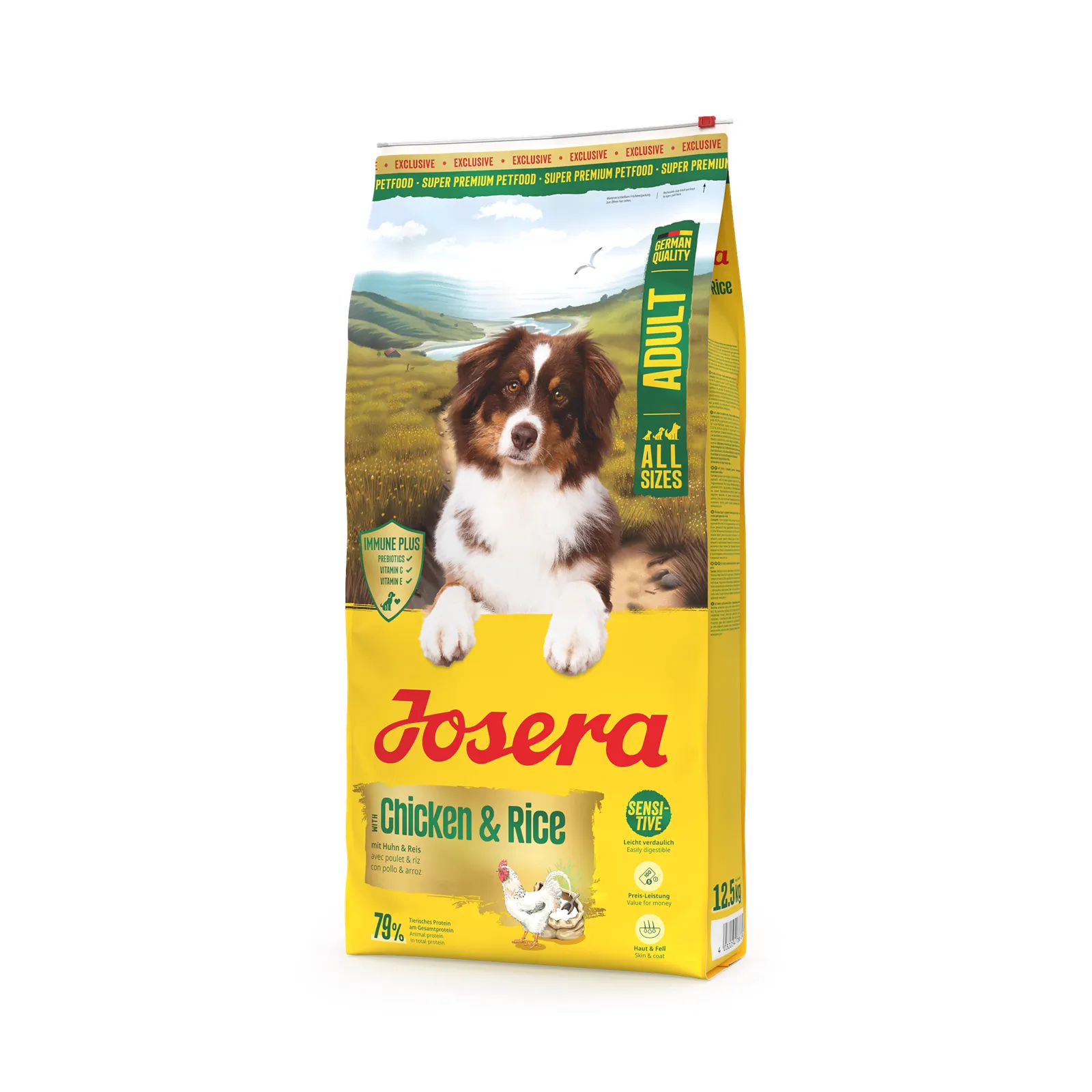 4032254786184_Hund_Josera_AllSizes_Adult_withChickenRice_12kg_Sorte Josera Adult Poultry - Chicken & Rice Gluten-Free Dry Dog Food